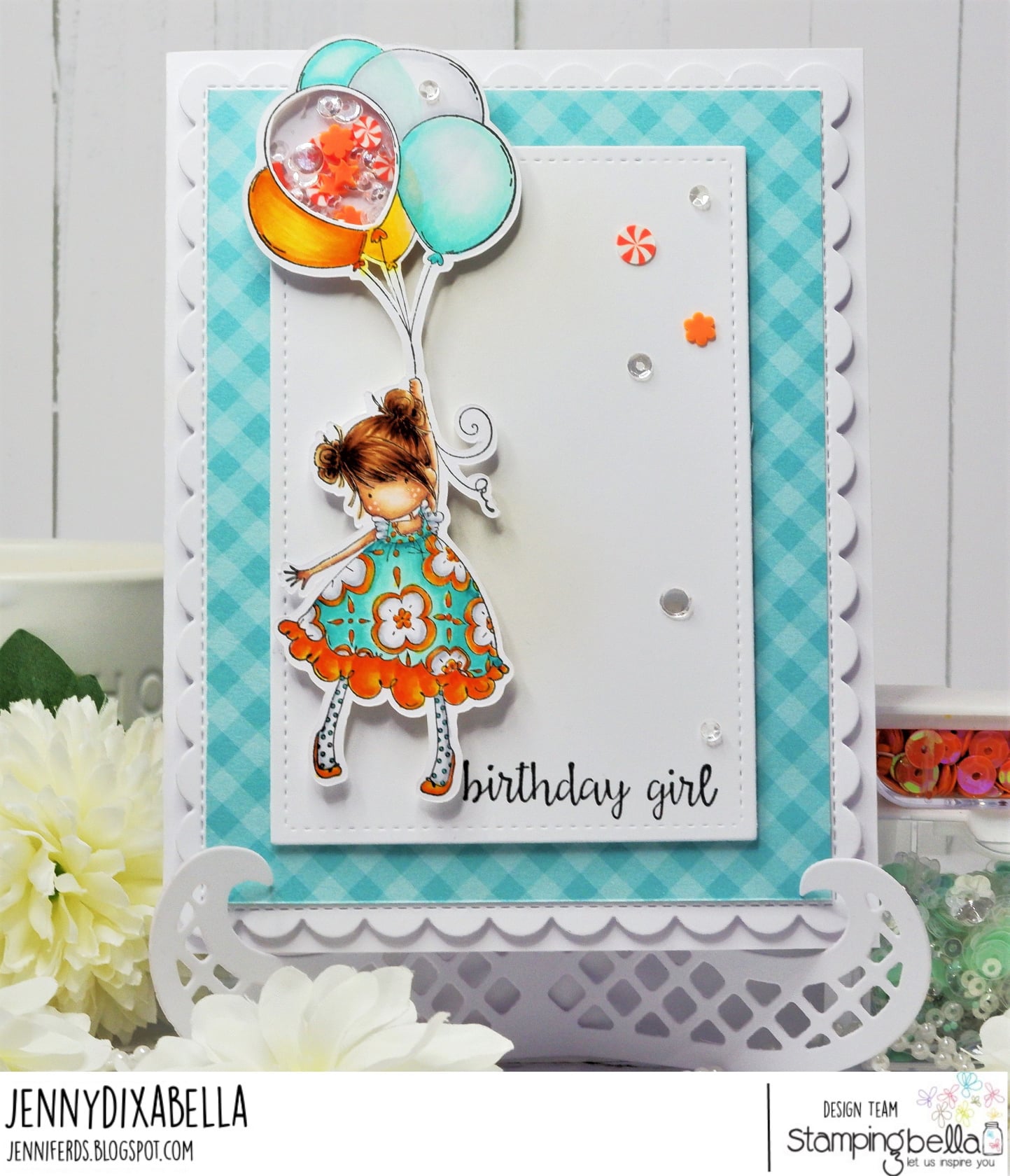 www.stampingbella.com: rubber stamp used TINY TOWNIE BLOSSOM card by JENNY DIX