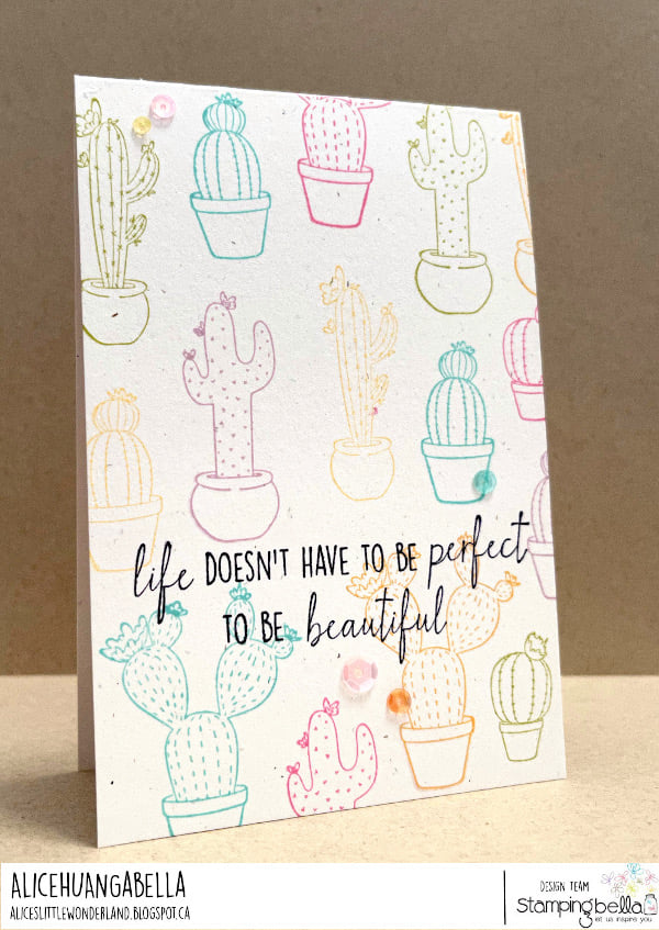 www.stampingbella.com: rubber stamp used: CACTI card by Alice Huang