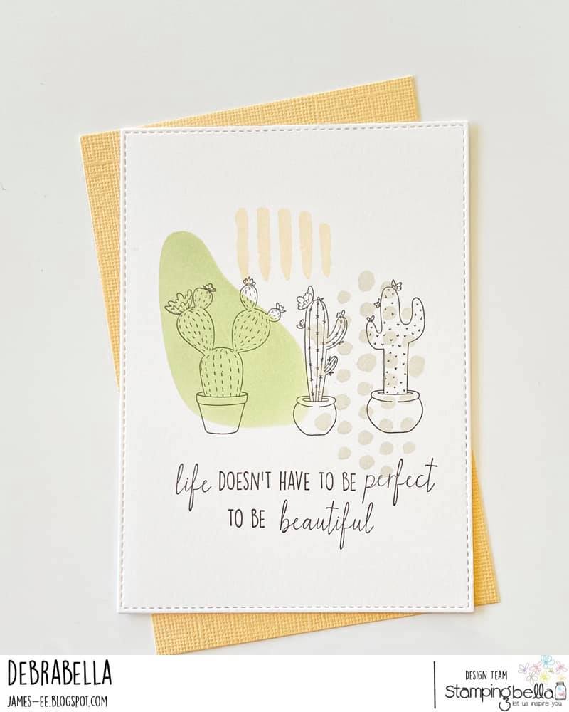 www.stampingbella.com: rubber stamp used: CACTI card by Debra James