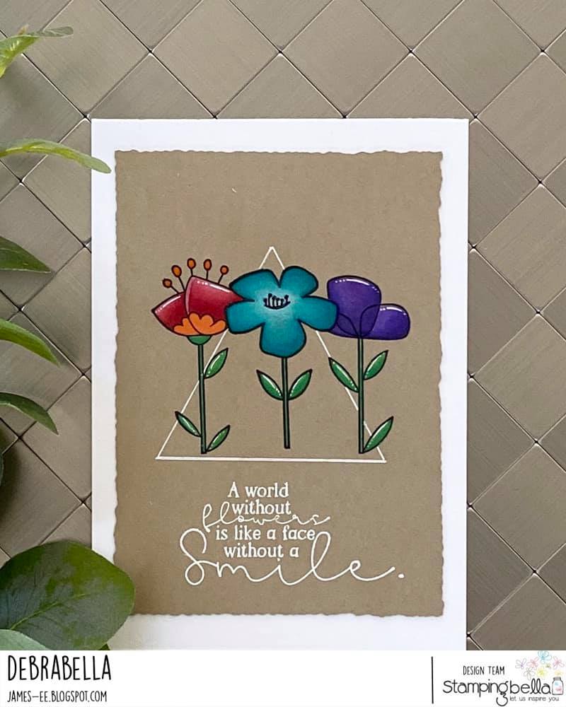 www.stampingbella.com: rubber stamp used : LITTLE BITS FLORAL SET card by Debra James