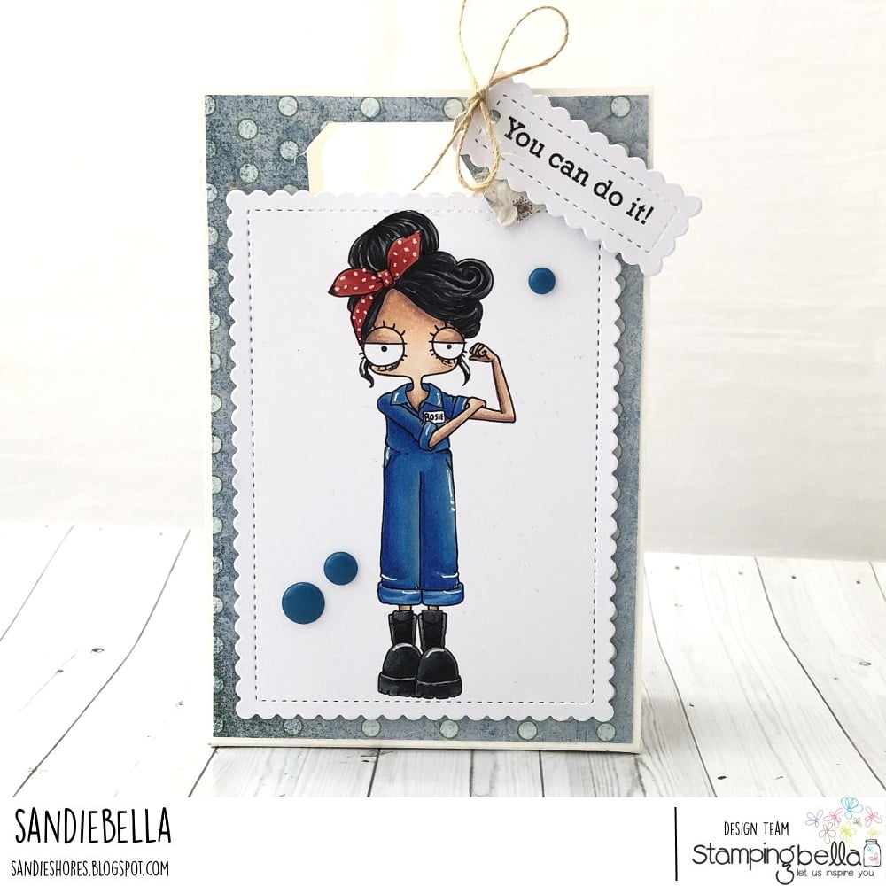 www.stampingbella.com: rubber stamp used : ODDBALL Rosie card by Sandie Dunne 