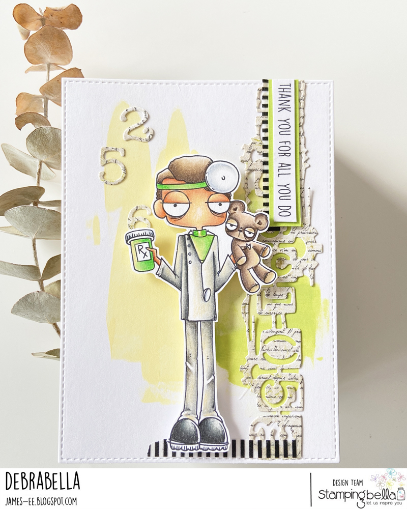 www.stampingbella.com: RUBBER STAMP USED: ODDBALL DOCTOR card by DEBRA JAMES