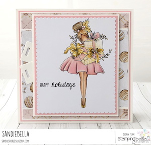 www.stampingbella.com: rubber stamp used CURVY GIRL VET card by Sandie Dunne