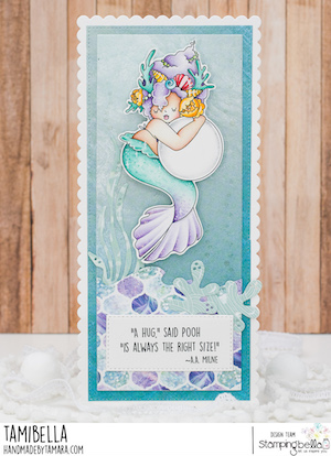 www.stampingbella.com: RUBBER STAMP USED: EDNA HUGGING A PEARL card by TAMARA POTOCNIK