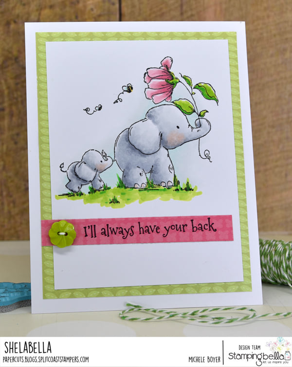 www.stampingbella.com: rubber stamp used:  I'LL ALWAYS HAVE YOUR BACK stuffies card by Michele Boyer