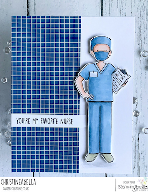 www.stampingbella.com: RUBBER STAMP USED: MALE NURSE card by CHRISTINE LEVISON