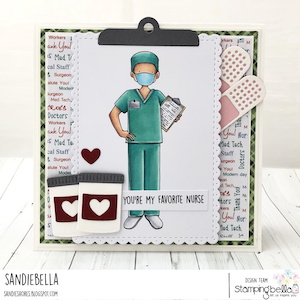 www.stampingbella.com: RUBBER STAMP USED: MALE NURSE card by SANDIE DUNNE