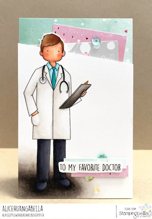 www.stampingbella.com: rubber stamp used MY FAVORITE DOCTOR card by Alice Huang