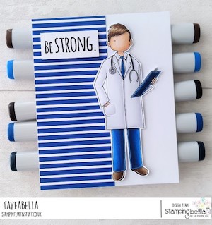 www.stampingbella.com: rubber stamp used MY FAVORITE DOCTOR card by Faye Wynn Jones