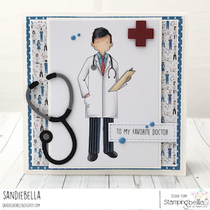 www.stampingbella.com: rubber stamp used MY FAVORITE DOCTOR card by Sandie Dunne