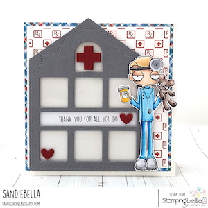 www.stampingbella.com: RUBBER STAMP USED: ODDBALL DOCTOR card by SANDIE DUNNE