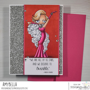 www.stampingbella.com: RUBBER STAMP USED: ODDBALL MARILYN card by AMY YOUNG