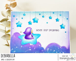 BUNDLE GIRL STARS and CLOUDS BACKDROP rubber stamp