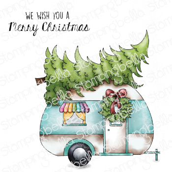 CHRISTMAS CAMPER RUBBER STAMP