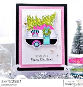 CHRISTMAS CAMPER RUBBER STAMP