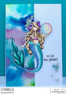 CURVY GIRL MERMAID RUBBER STAMP