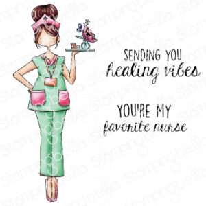 CURVY GIRL NURSE RUBBER STAMP