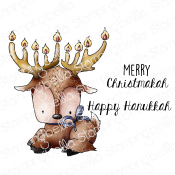 HANUKKAH DEER rubber stamp