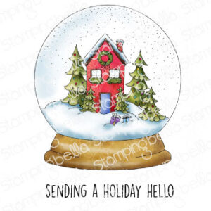 HOLIDAY SNOWGLOBE rubber stamp