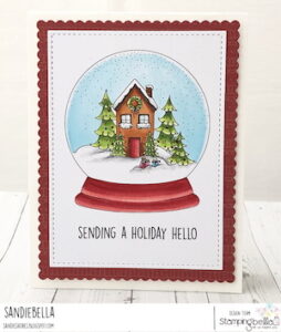 HOLIDAY SNOWGLOBE rubber stamp