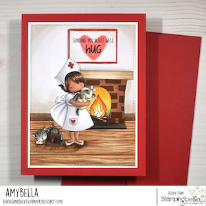 www.stampingbella.com: RUBBER STAMP USED: TINY TOWNIE NURSE CARD BY AMY YOUNG