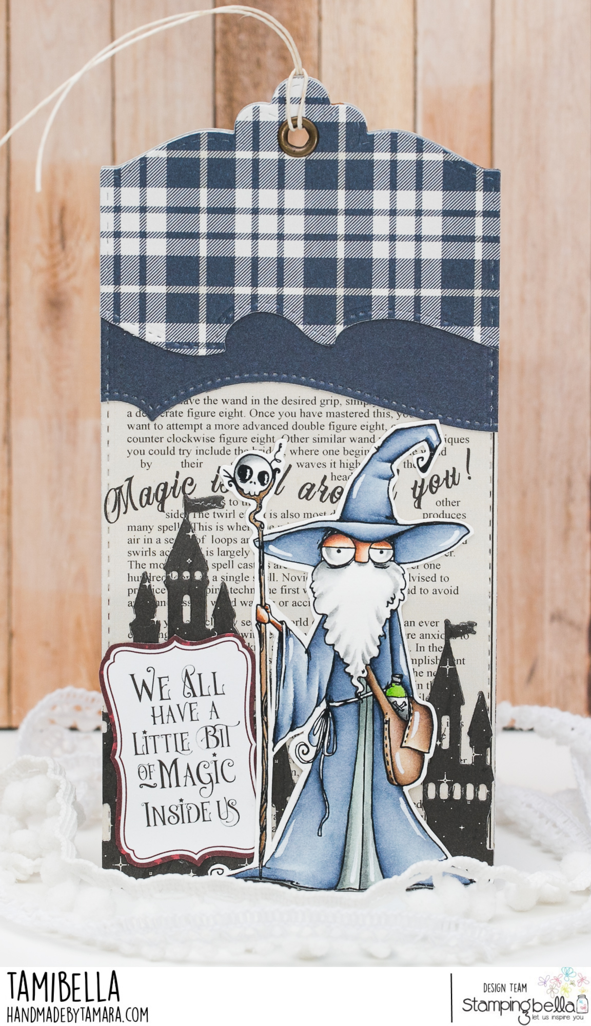 Www.stampingbella.com.  Rubber stamp used oddball wizard.  Card by Tamara potocznik 