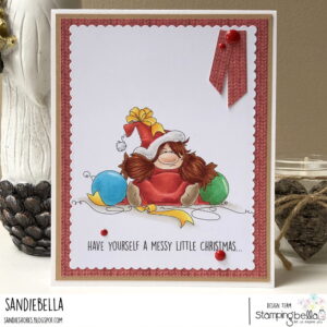 MESSY CHRISTMAS GNOME RUBBER STAMP SET (includes 1 sentiment)