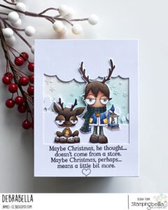 MINI ODDBALL AND HIS REINDEER RUBBER STAMP