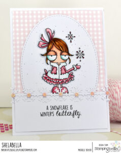 MINI SNOWFLAKE ODDBALL RUBBER STAMP SET (includes 1 sentiment)