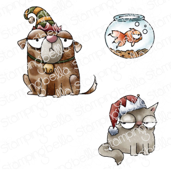 ODDBALL CHRISTMAS PETS RUBBER STAMPS