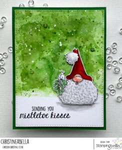 THE GNOME AND THE MISTLETOE RUBBER STAMP SET (includes 1 sentiment)