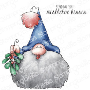 THE GNOME AND THE MISTLETOE RUBBER STAMP SET (includes 1 sentiment)