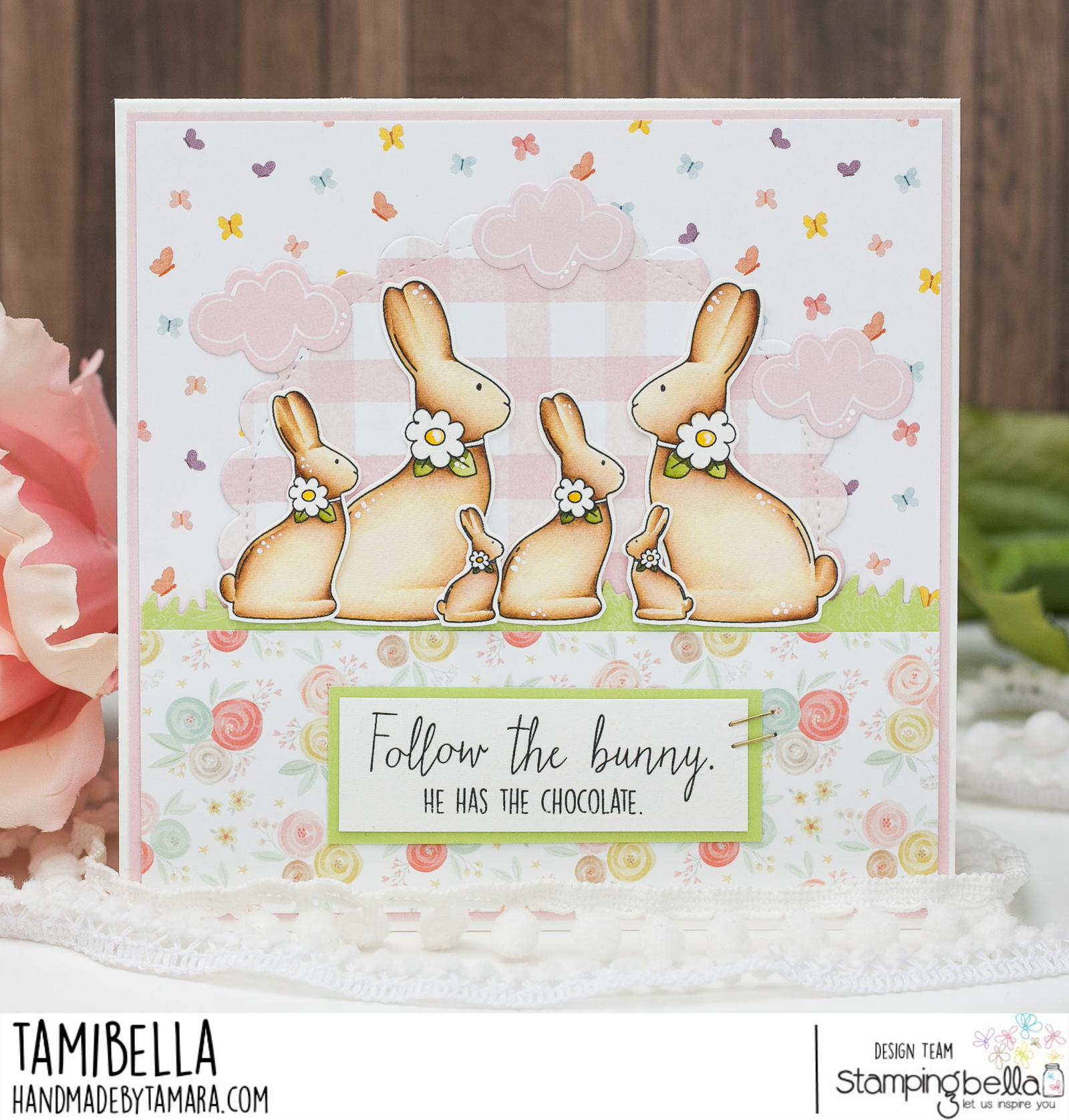 Www.stampingbella.com: rubber stamp used: chocolate bunnies .. card by Tamara potocznik 