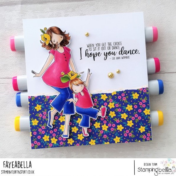 www.stampingbella.com Rubber stamp used: CURVY GIRL STRUTTING card by Faye Wynn Jones