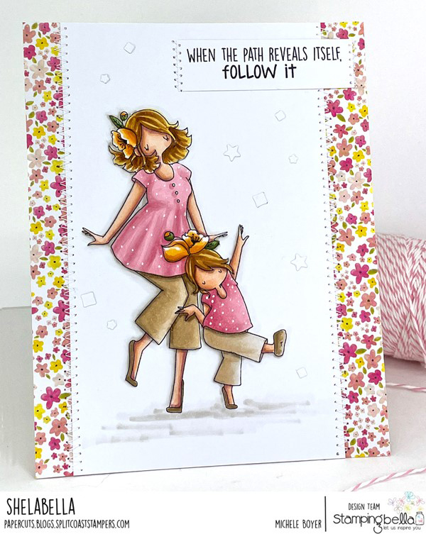 www.stampingbella.com Rubber stamp used: CURVY GIRL STRUTTING card by Michele Boyer