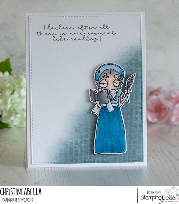 www.stampingbella.com: rubber stamp used: ODDBALL JANE AUSTEN card by Christine Levison