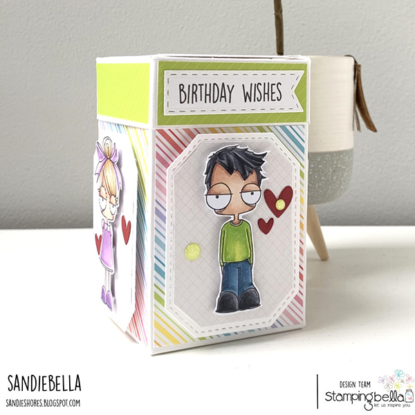 www.stampingbella.com: rubber stamp used: ODDBALL SIBLINGS CARD BY SANDIE DUNNE