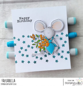 MOUSE BOUQUET RUBBER STAMP (INCLUDES 1 SENTIMENT)