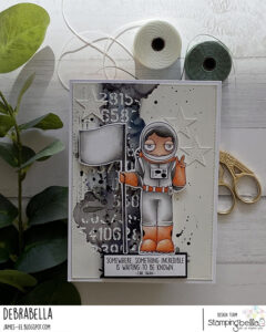 ODDBALL ASTRONAUT RUBBER STAMP (INCLUDING 2 SENTIMENTS)