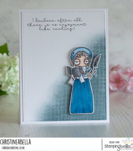 ODDBALL JANE AUSTEN RUBBER STAMP (INCLUDES 3 SENTIMENTS)