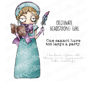 ODDBALL JANE AUSTEN RUBBER STAMP (INCLUDES 3 SENTIMENTS)