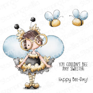 TINY TOWNIE BUSY BEE RUBBER STAMP (INCLUDES 2 SENTIMENTS)