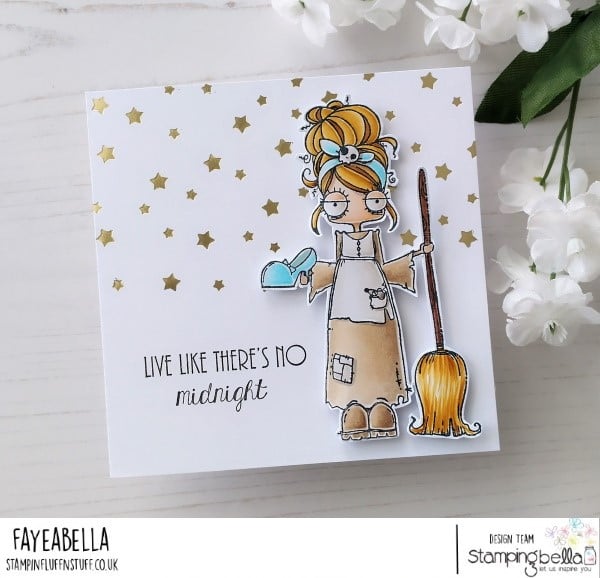 Www.stampingbella.com: rubber stamp used -Oddball Cinderella .. card by Faye Wynn Jones 