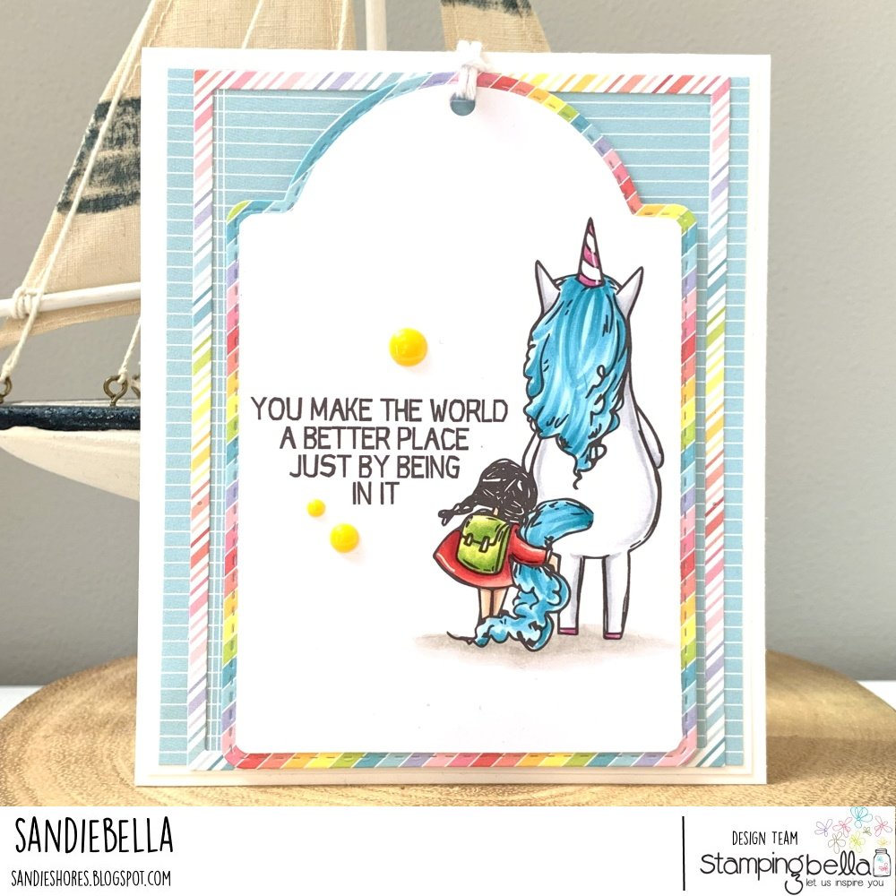 www.stampingbella.com: rubber stamp used: ROSIE LOVES BERNIE card by Sandie Dunne