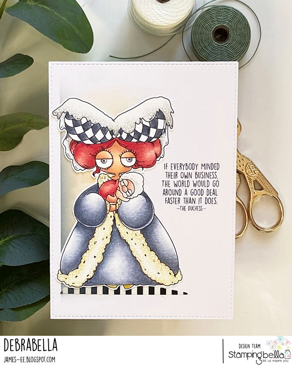 www.stampingbella.com: Rubber stamp used :ODDBALL DUCHESS card by Debra James