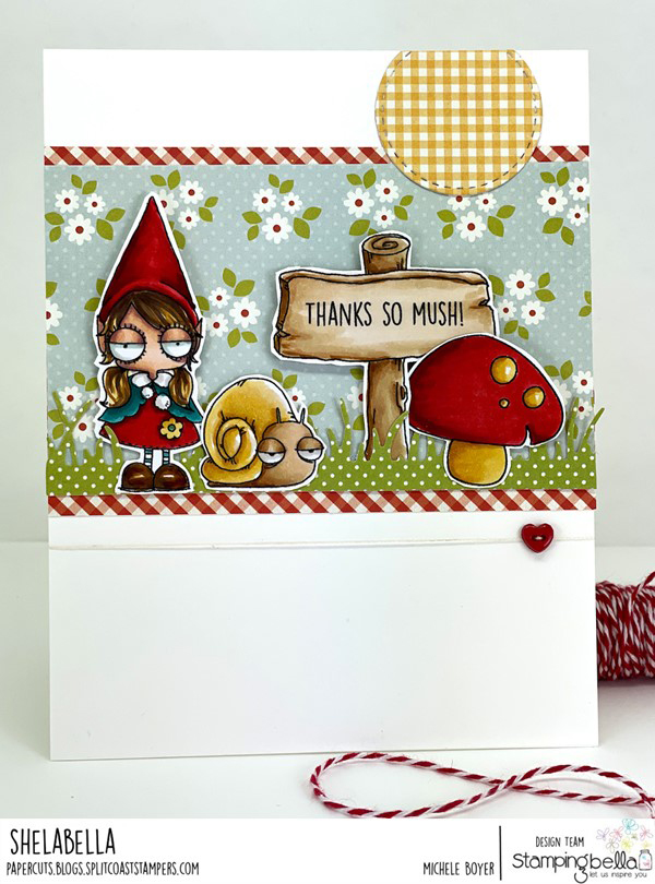 www.stampingbella.com: rubber stamp used: ODDBALL GNOME KIDS card by Michele Boyer