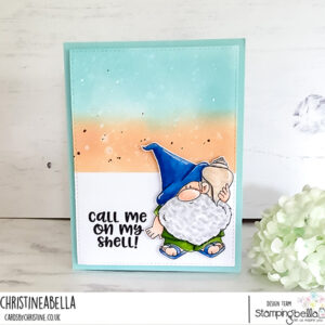 GNOME WITH A SEASHELL RUBBER STAMP SET (includes 1 sentiment stamp)