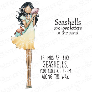 UPTOWN GIRL SYLVIA AND THE SEASHELL RUBBER STAMP SET (includes 2 sentiments)