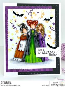 WITCHES 3 RUBBER STAMP