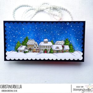 CHRISTMAS VILLAGE BACKDROP RUBBER STAMP